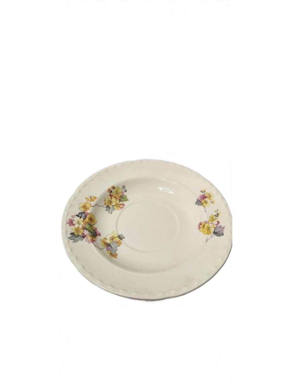 Vintage Crooksville China Floral Saucer Plate 7 Inch with Crazing